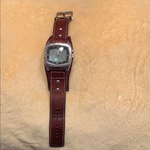 Men's genuine leather fossil watch